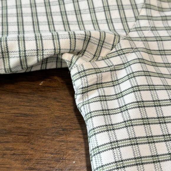 L.L. Bean white and green wrinkle resistant button down shirt size 15.25 - 34 - Picture 9 of 15